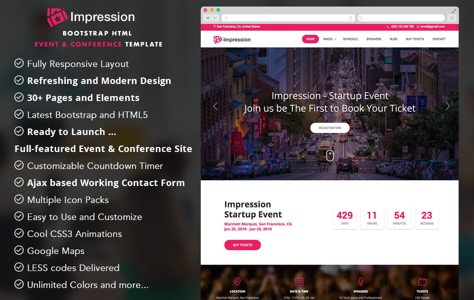 Impression – Bootstrap HTML5 Event & Conference Template