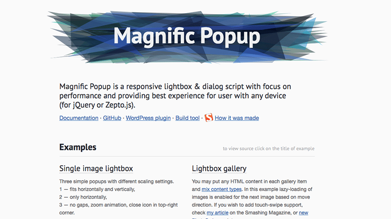 Magnific Popup - jQuery Image Gallery