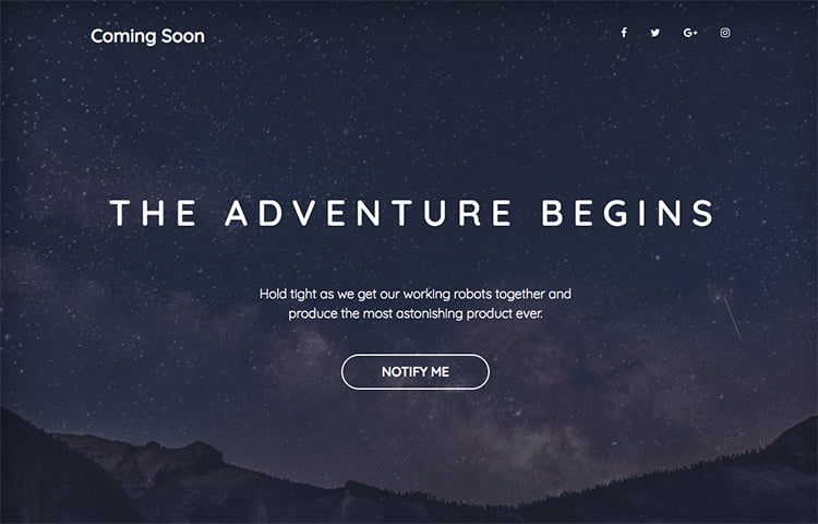  Coming Soon - Bootstrap Event Templates