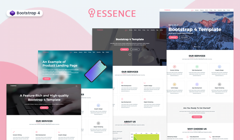 Essence - free one-page template