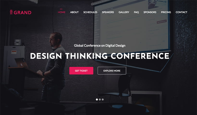 Grand - free conference and event template