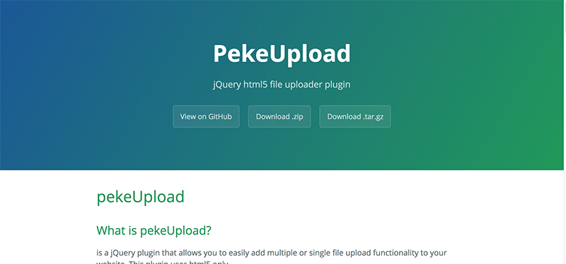 PekeUpload - iQuery Html5 File Uploader Plugin