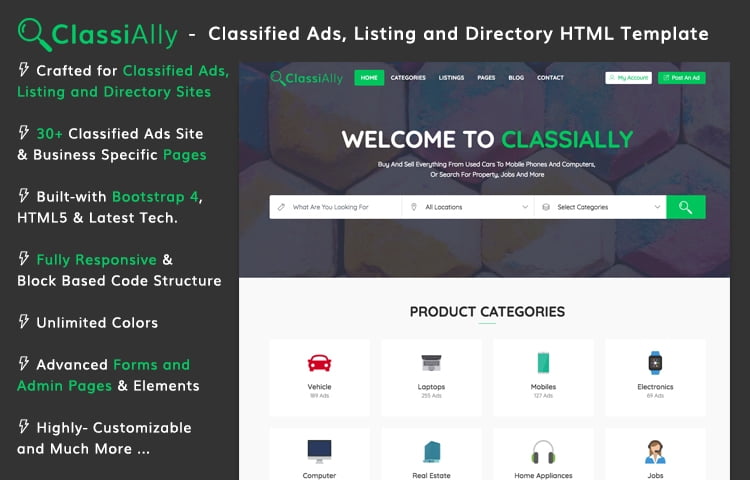 ClassiAlly - Classified Ads Website Templates