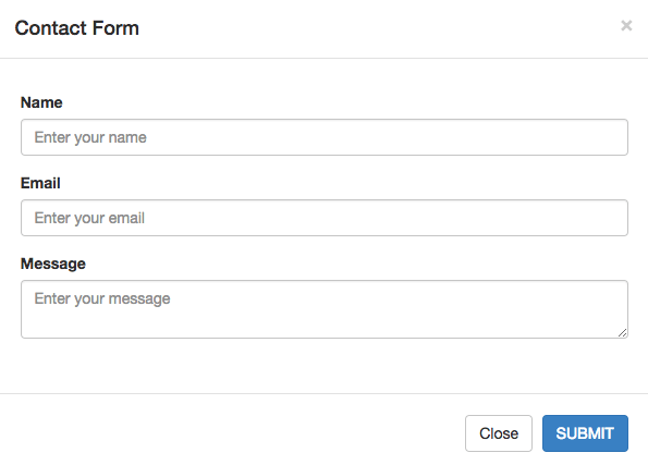 Modal Pop Up HTML Contact Forms