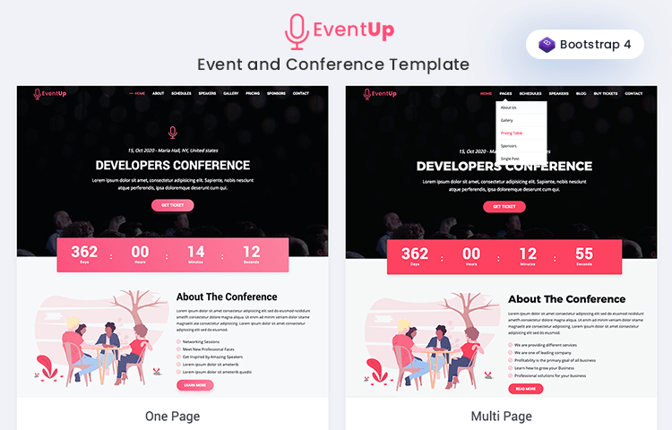 Eventup - Free Bootstrap Event Template