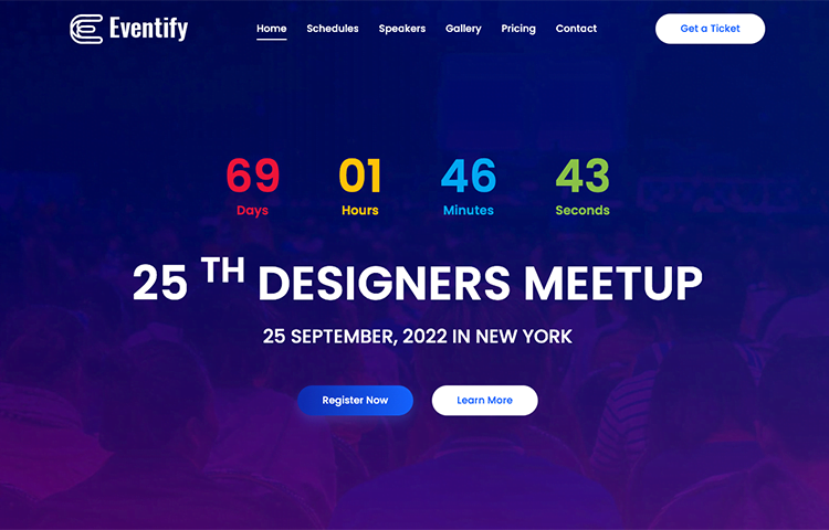 Eventify - best free Bootstrap template for events and conferences.