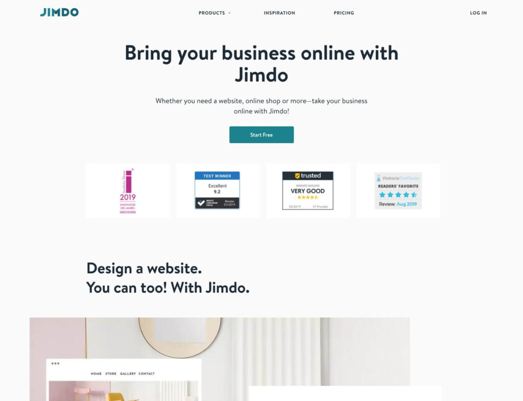 Jimdo - Best website builder