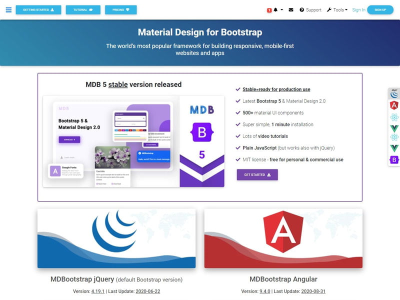 MDB 5 - Bootstrap 5 UI Kits