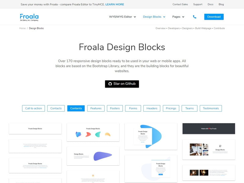 Froala Design Blocks - Bootstrap UI Kits