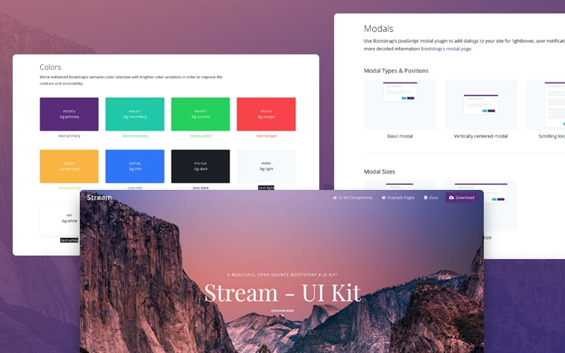 Stream UI Kit - Free Bootstrap UI Kits