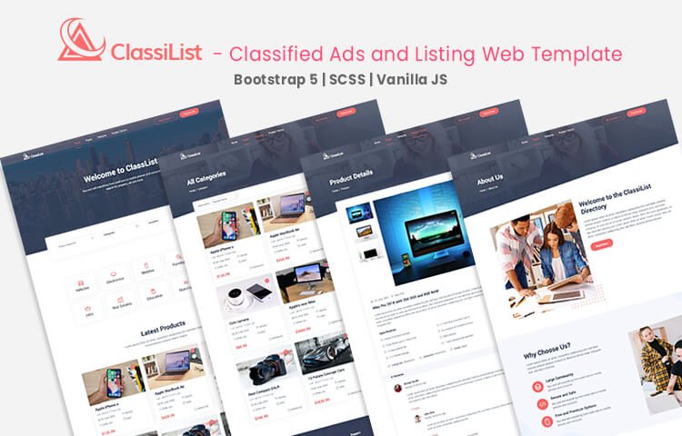 classiList - Classified Ads Website Templates