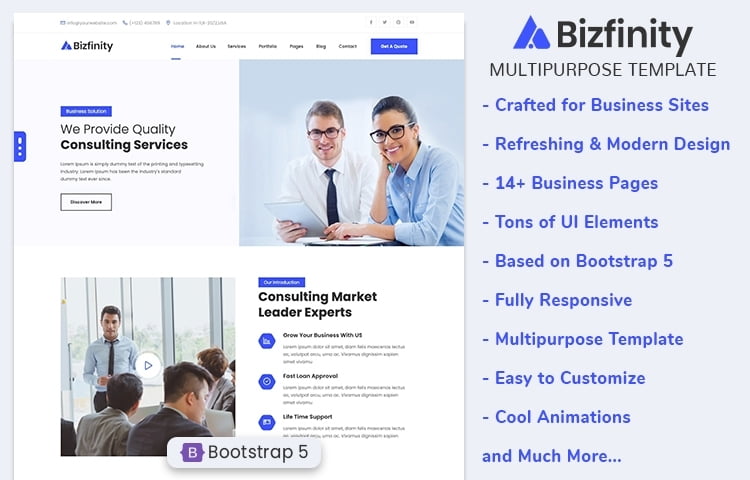 Bizfinity - Best Free Bootstrap Template