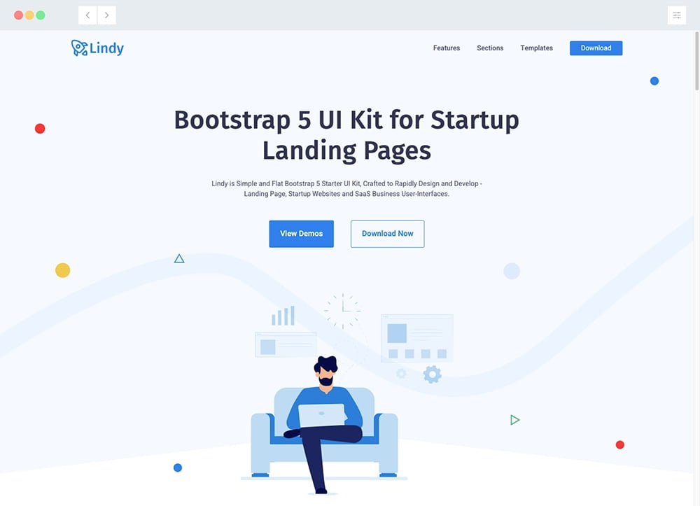 Lindy Bootstrap 5 UI kit for Startup