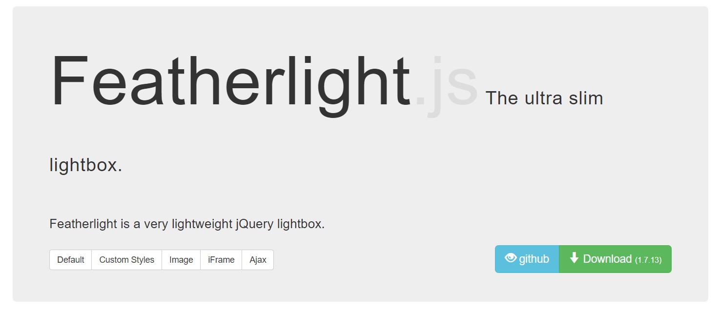 Feahterlight - jQuery Lightbox Plugin