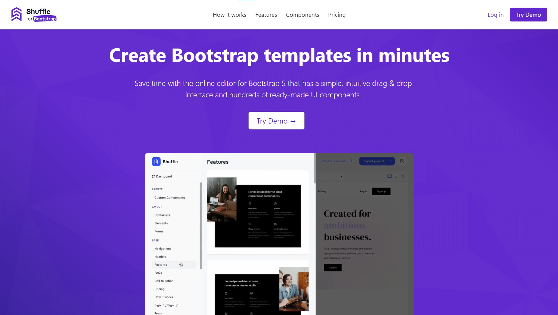 Bootstrap Shuffle - Free Bootstrap Editor