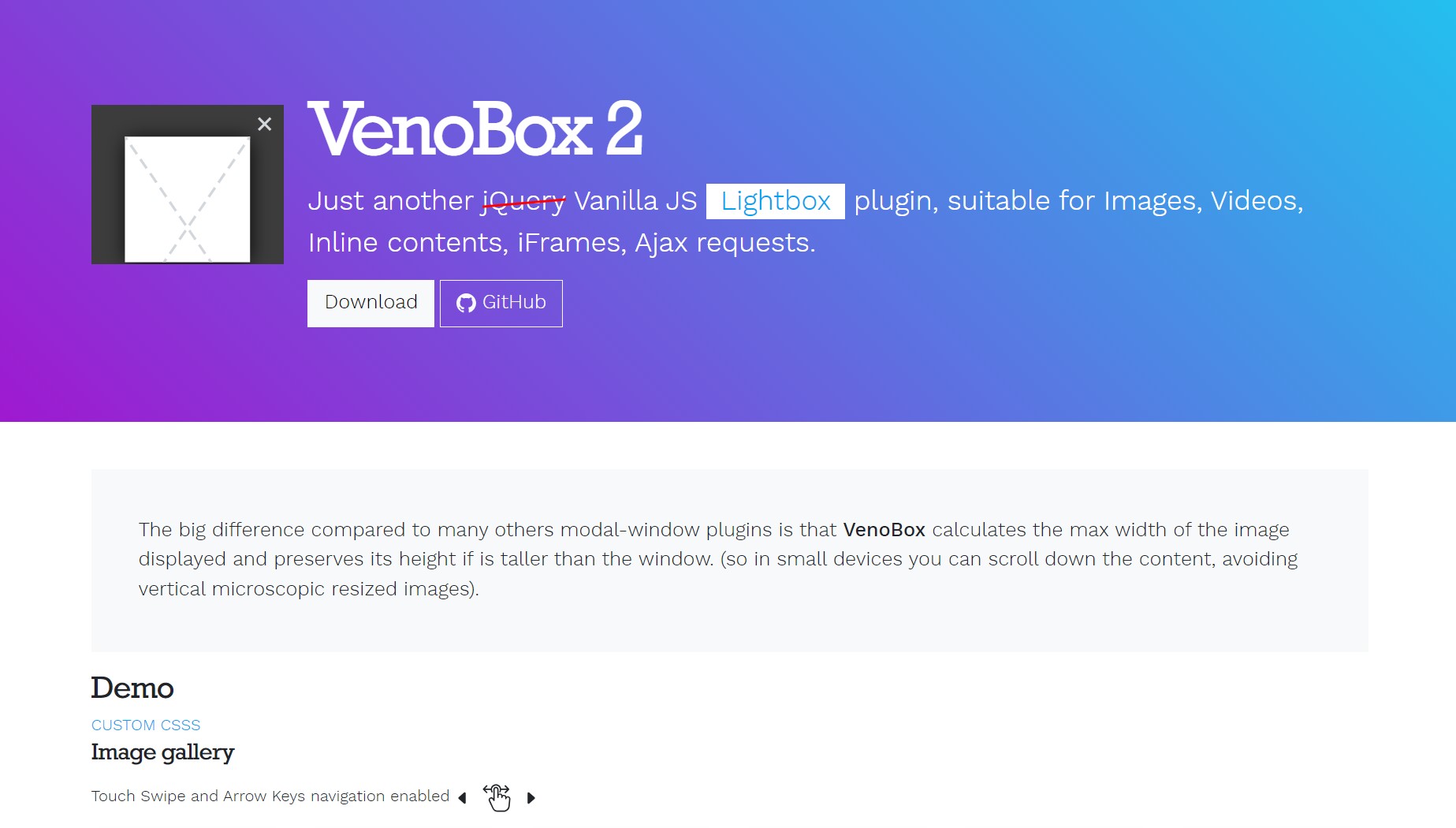 VenoBox - JavaScript Light Box Plugin